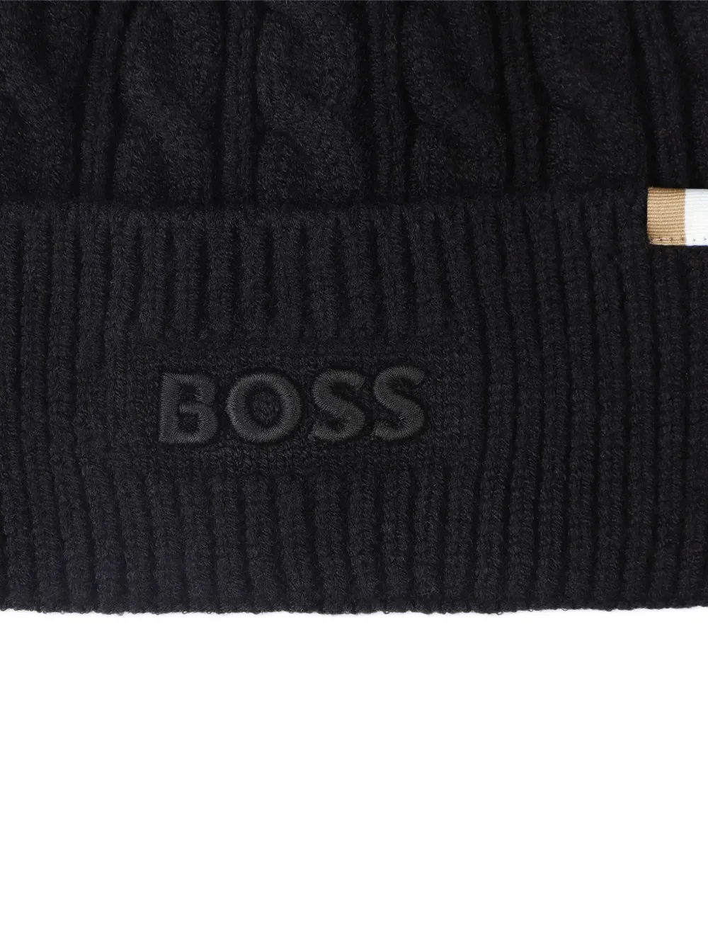 BOSS Kidswear Kabelgebreide muts Zwart