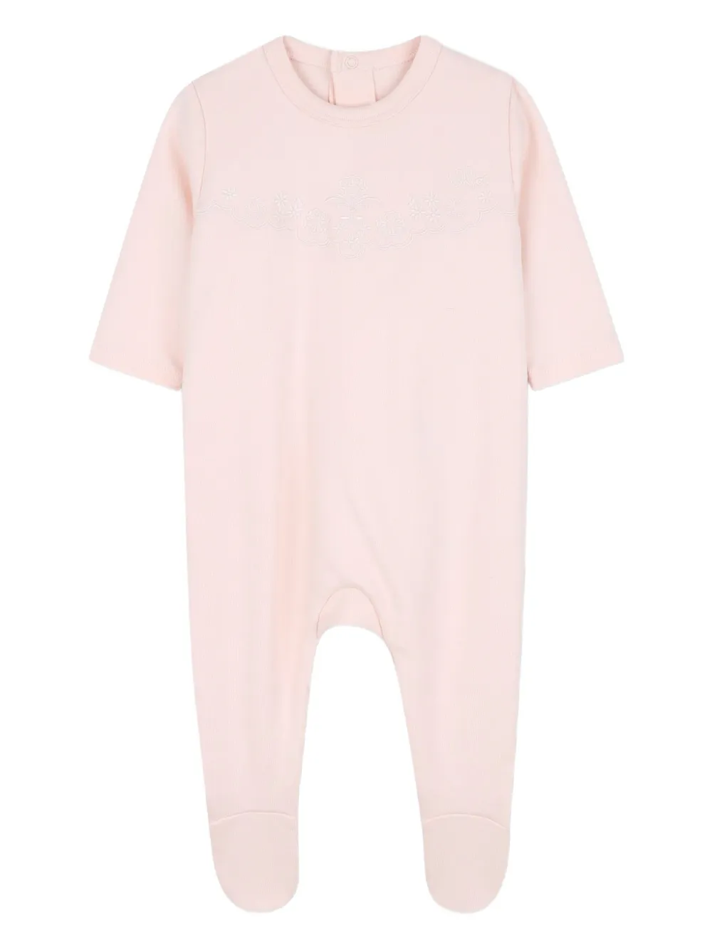 Chloé Kids Geribbeld katoenen romperset Roze