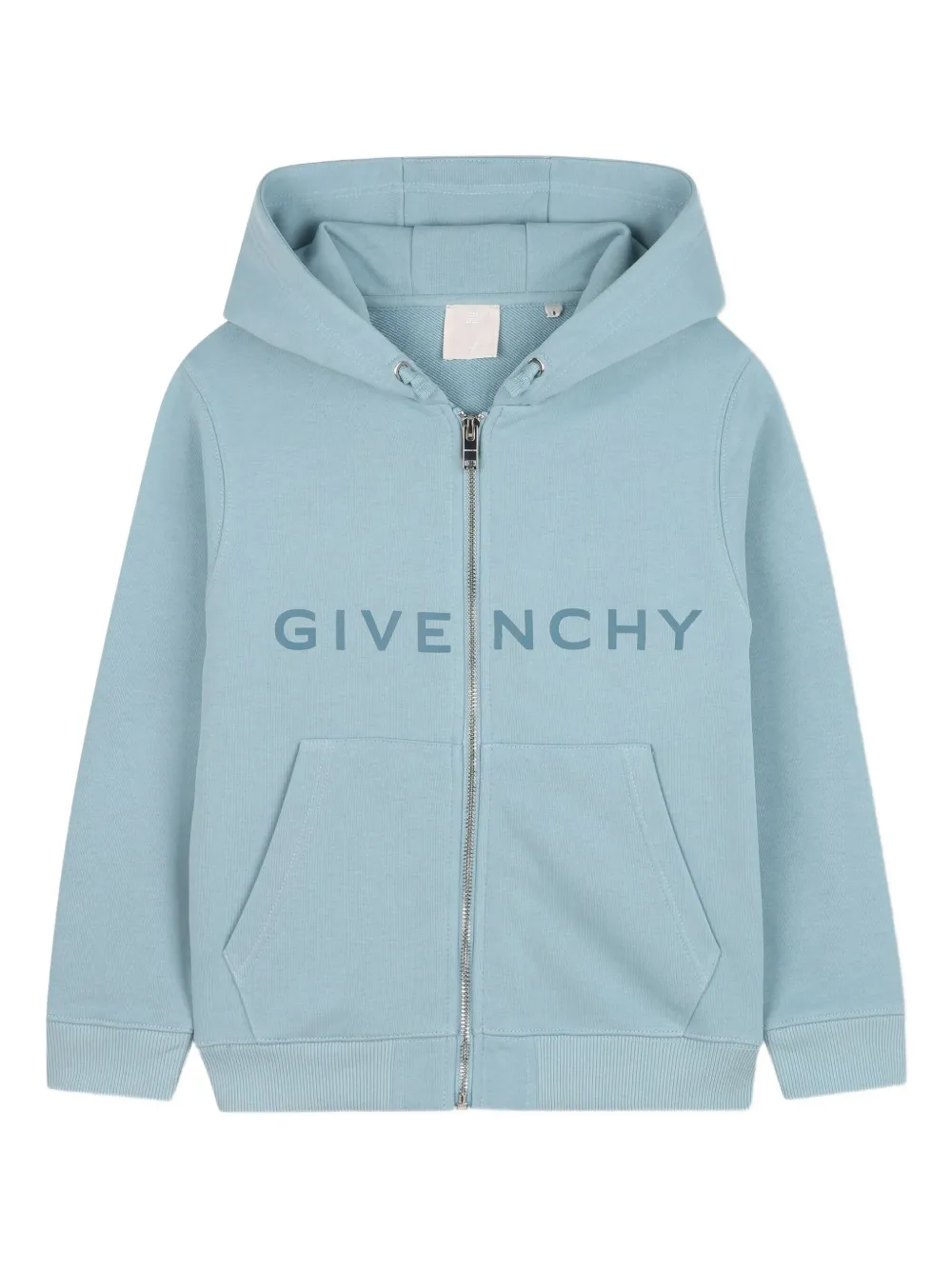 Givenchy Kids Hoodie met logoprint en rits Blauw