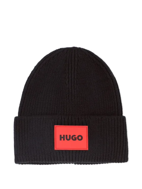 HUGO KIDS logo-badge beanie