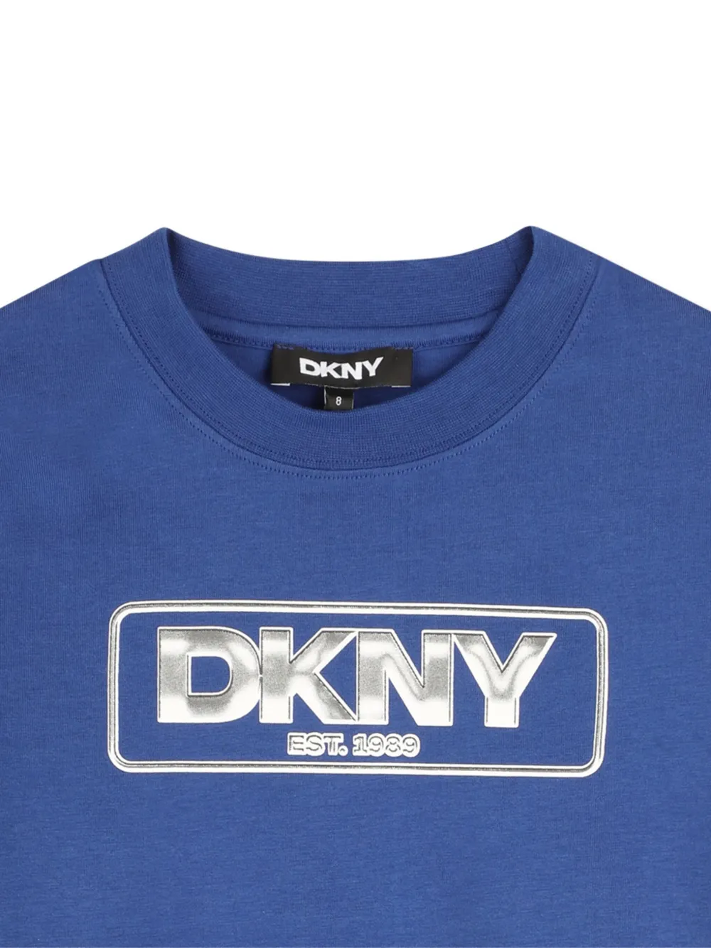 Dkny Kids T-shirt met logoprint en ronde hals Blauw