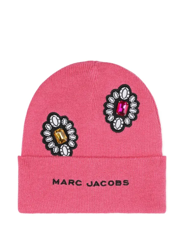 Marc Jacobs Kids rhinestone-embellished Knit Beanie | Pink | FARFETCH