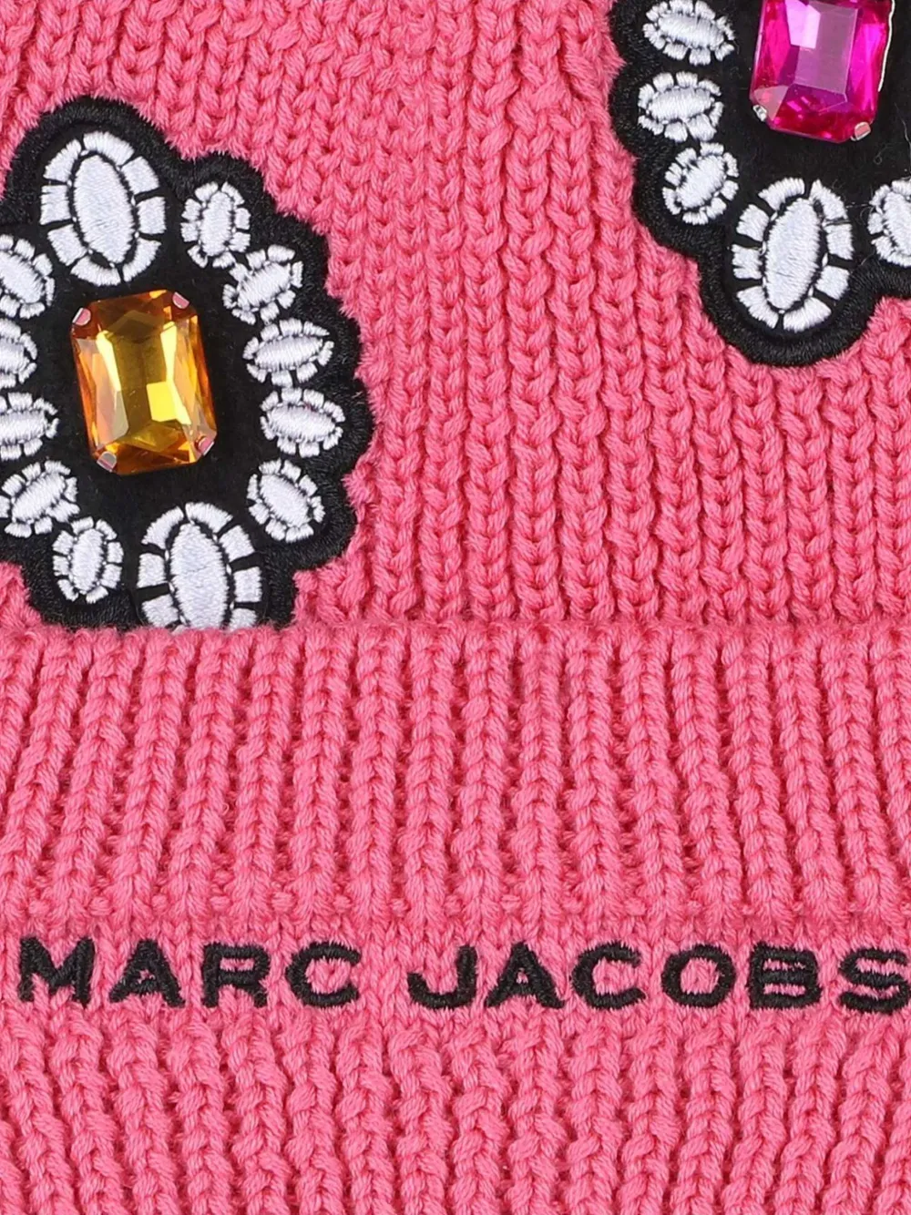 Marc Jacobs Kids Gebreide muts verfraaid met stras Roze