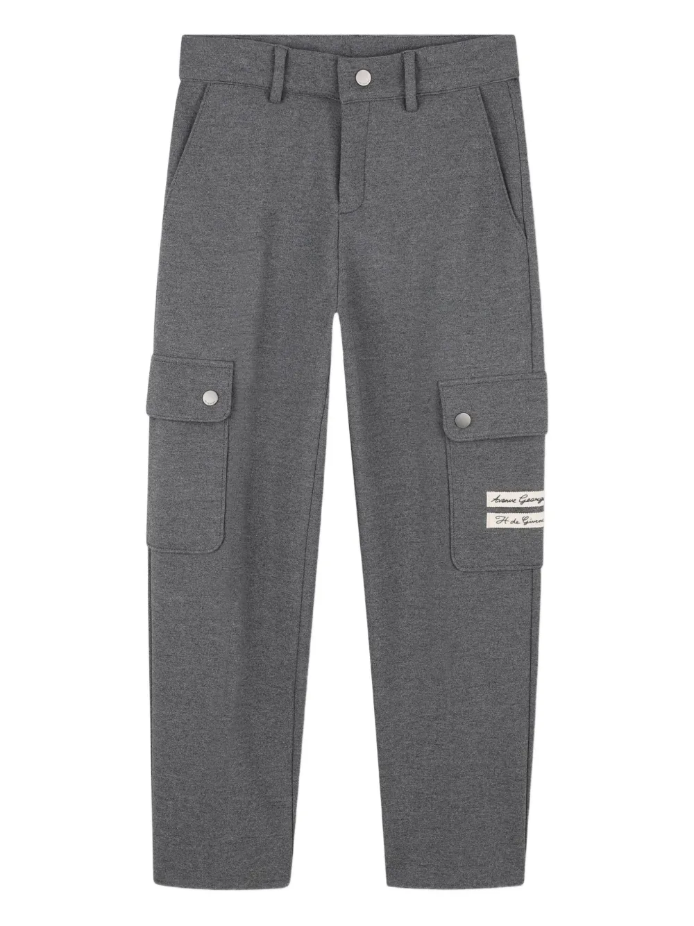 Givenchy Kids' Mélange-effect Cargo Trousers In Gray