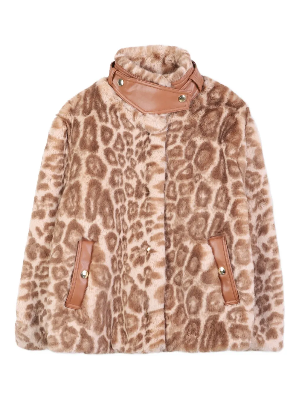 Chloé Kids Jack van imitatiebont met luipaardprint Beige
