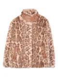 Chloé Kids leopard-print faux fur jacket - Neutrals