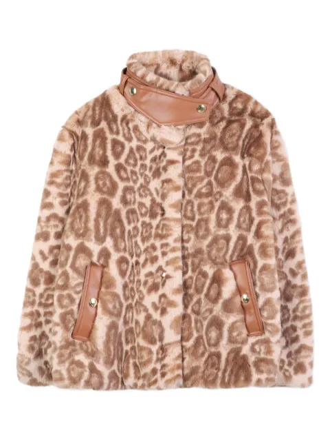 Chloé Kids leopard-print faux fur jacket