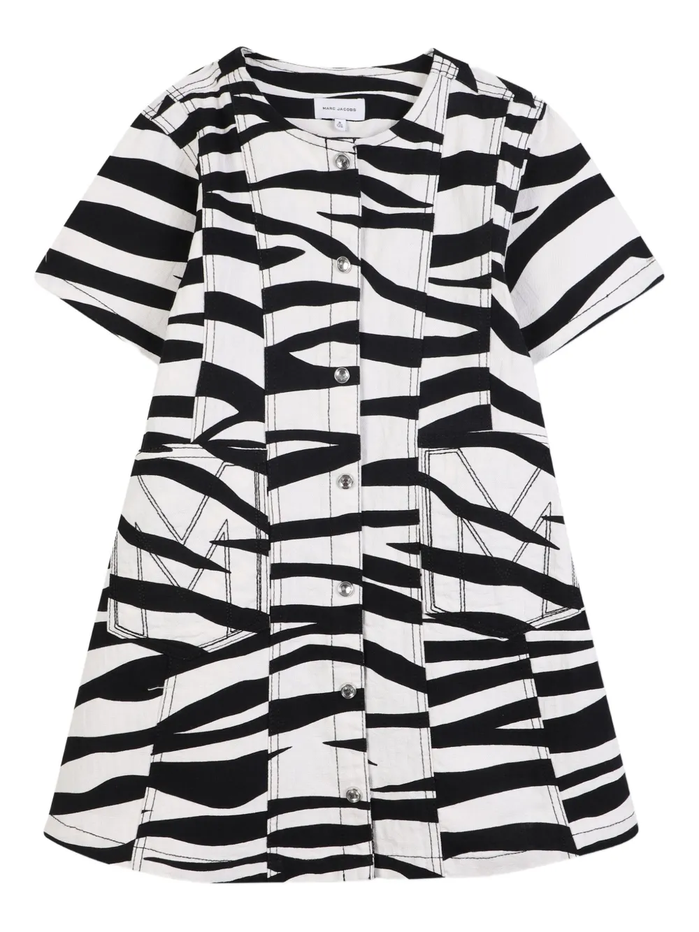 Marc Jacobs Kids ゼブラプリント シャツワンピース - ブラック Marc Jacobs Kids ゼブラプリント シャツワンピース - ブラック