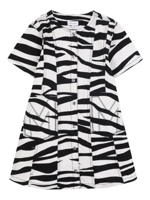 Marc Jacobs Kids vestido estilo playera con estampado de cebra