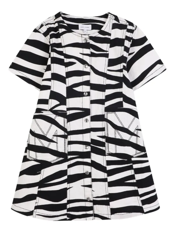 marc jacobs shirt dresses Marc Jacobs Kids zebra-print Shirt Dress | Black