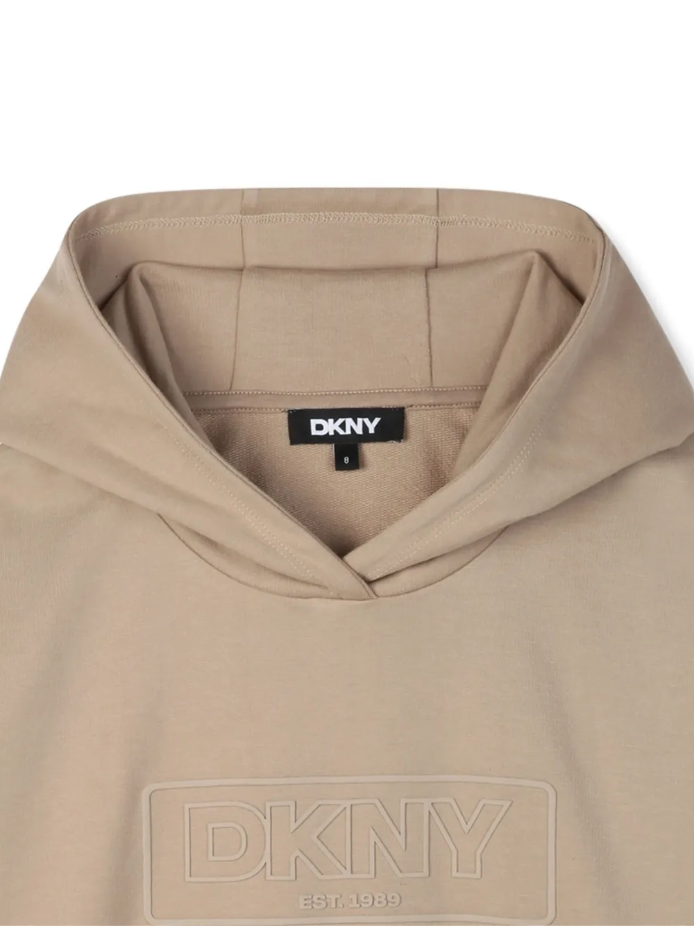 Dkny Kids Hoodie met geborduurd logo Beige
