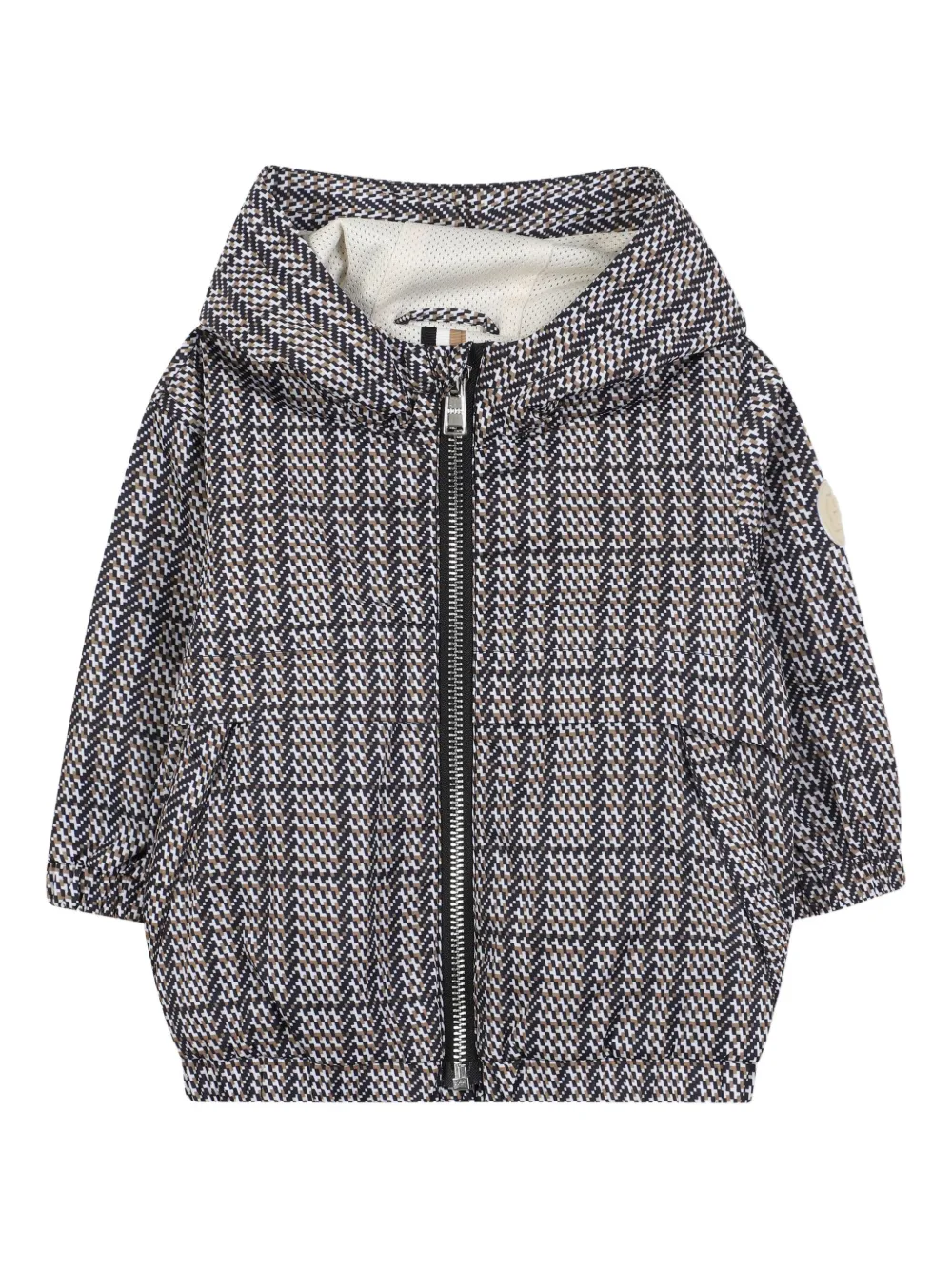 BOSS Kidswear Geruit jack met capuchon Zwart