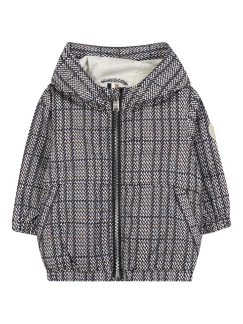 BOSS Kidswear check-patterned hooded jacket
