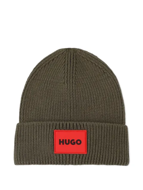 HUGO KIDS logo-patch beanie