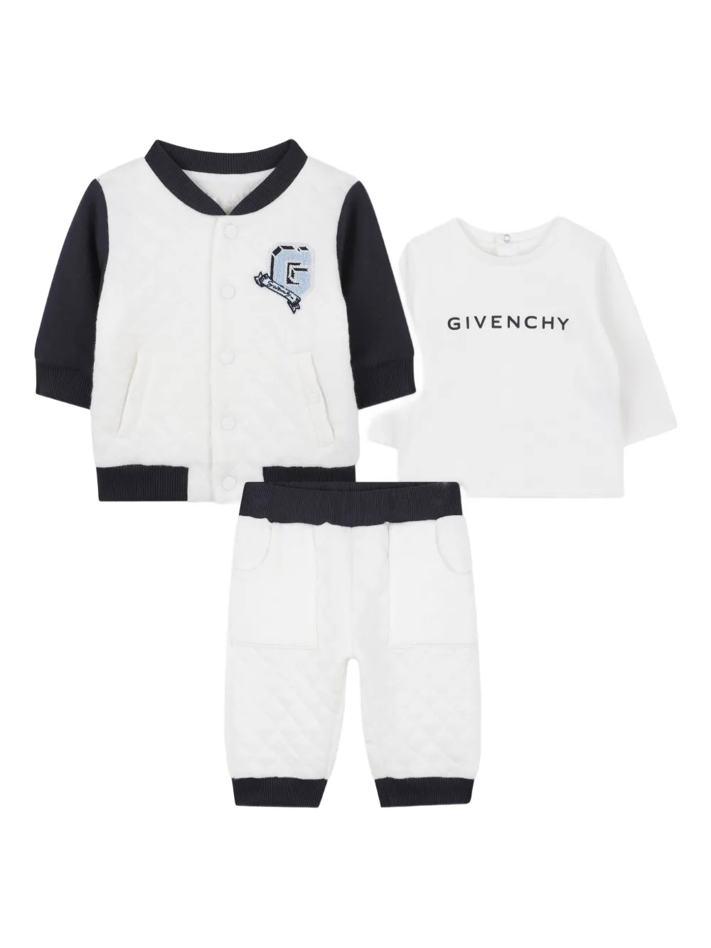 Givenchy Kids Gewatteerd jack en broek Wit