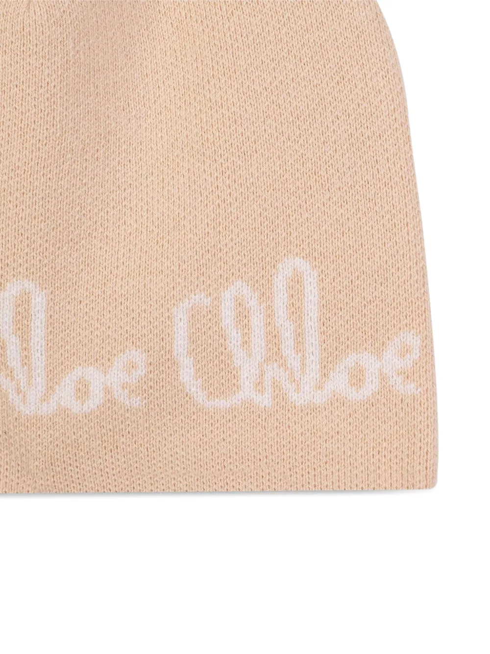 Chloé Kids Muts met pompon - Beige