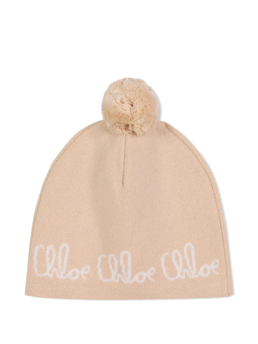 Chloé Kids Muts met pompon Beige