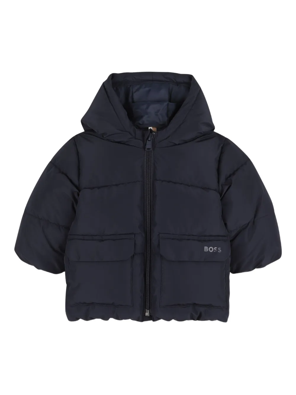 BOSS Kidswear Donsjack met capuchon Blauw