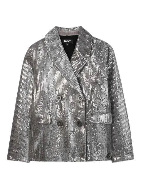 Dkny Kids sequin-embellished double-breasted jacket
