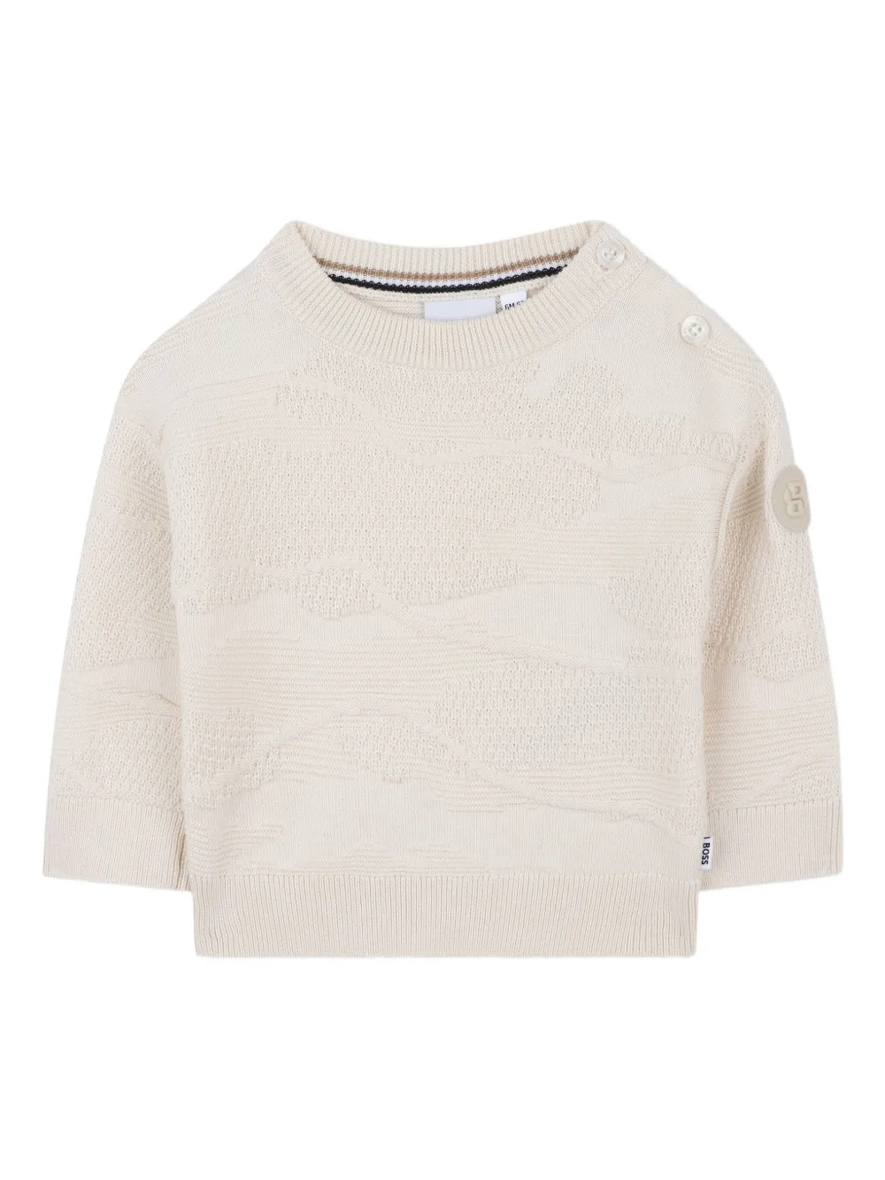 BOSS Kidswear Trui met ronde hals Beige