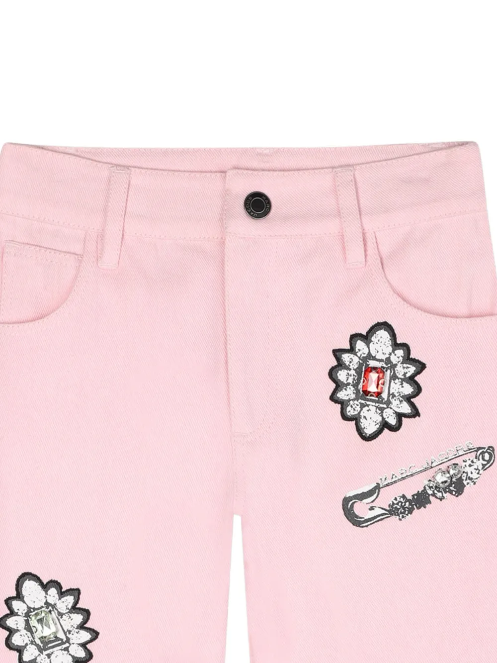 Marc Jacobs Kids Straight jeans met geborduurde bloem Roze