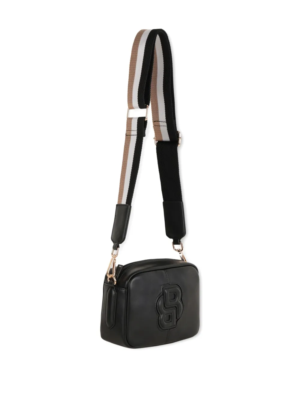 BOSS Kidswear Double B crossbodytas met reliëf Zwart