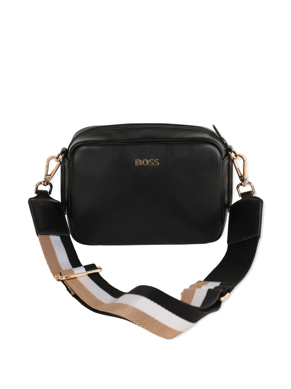 BOSS Kidswear Double B crossbodytas met reliëf Zwart