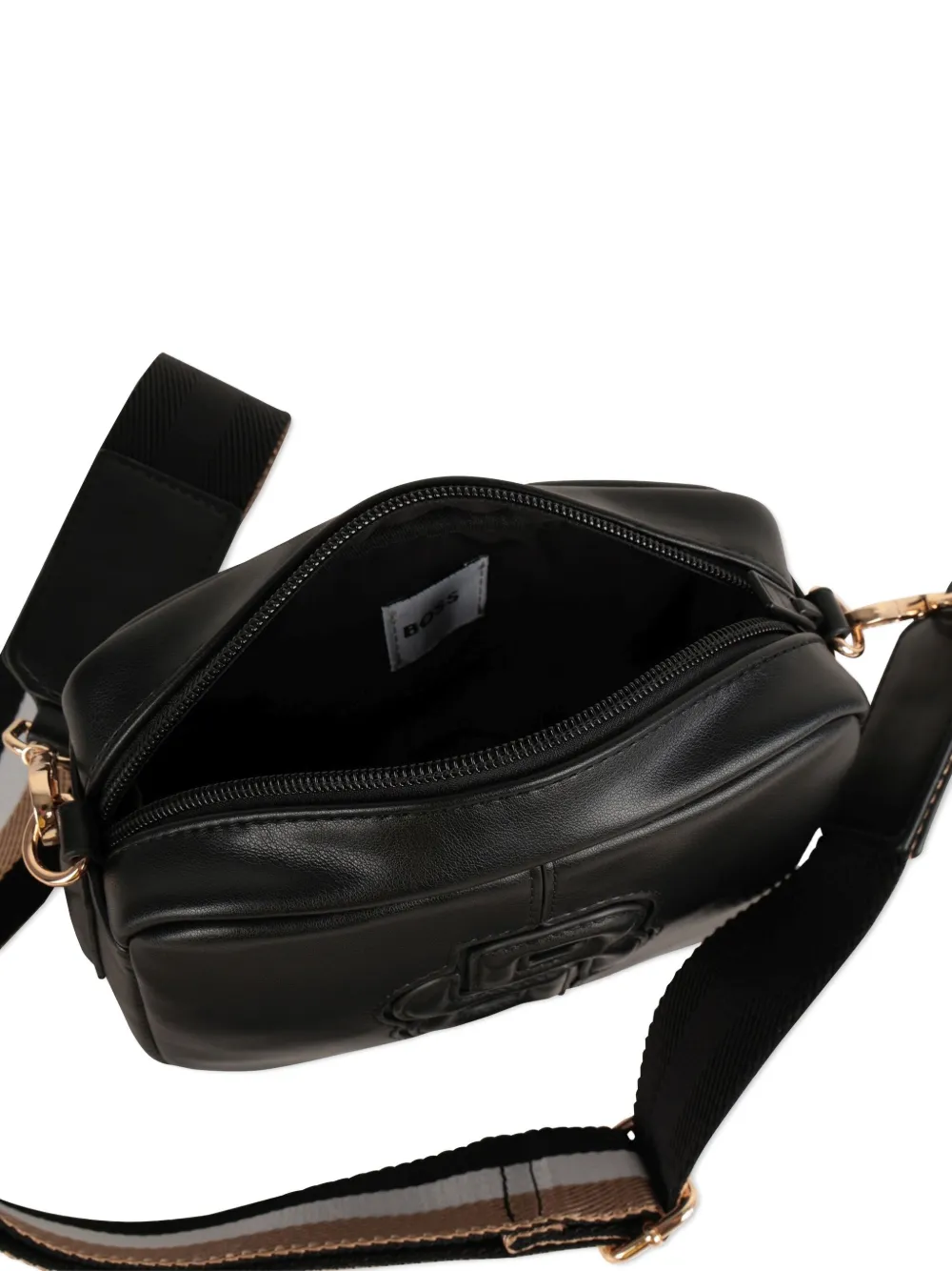 BOSS Kidswear Double B crossbodytas met reliëf Zwart