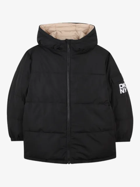 Dkny Kids chamarra capitonada con capucha