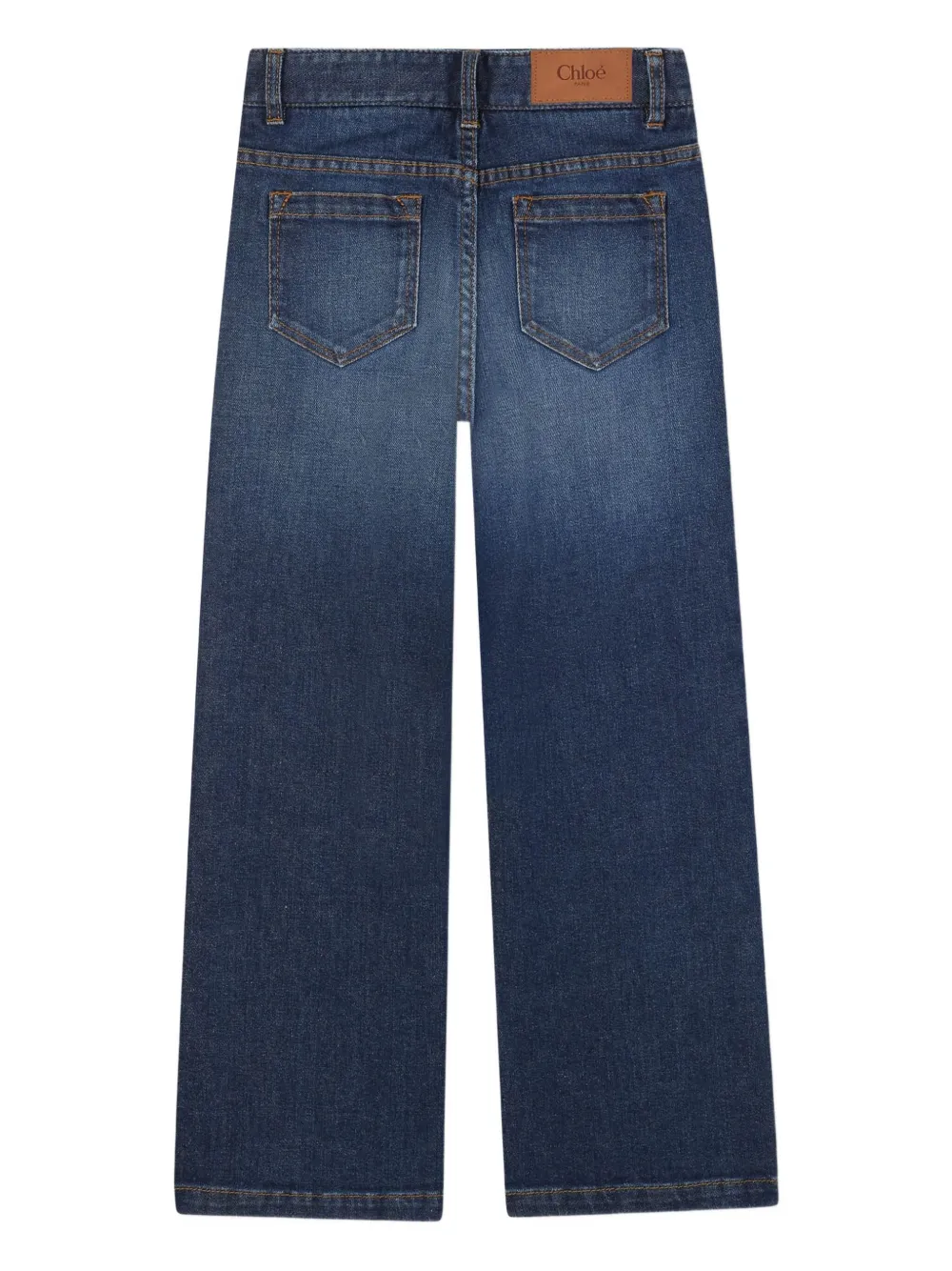 Chloé Kids Jeans met whiskering-effect Blauw