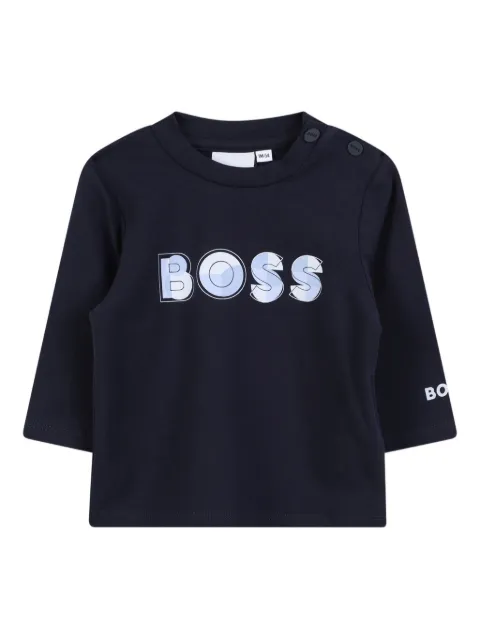 BOSS Kidswear logo print long-sleeve top