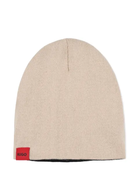 HUGO KIDS intarsia-knit logo beanie