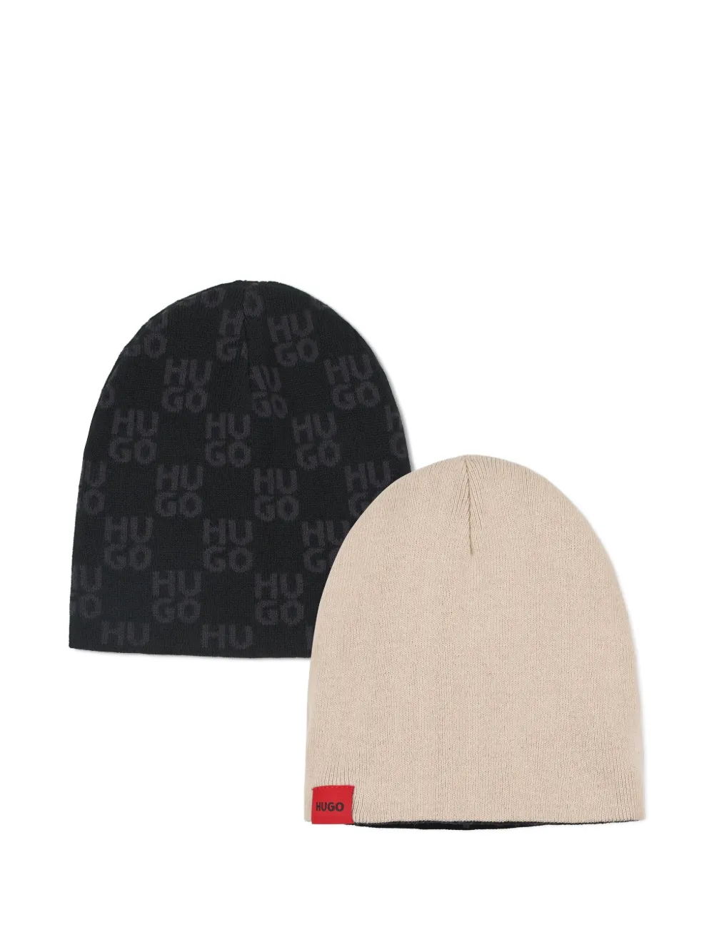 Hugo Boss Intarsia-knit Logo Beanie In Gold