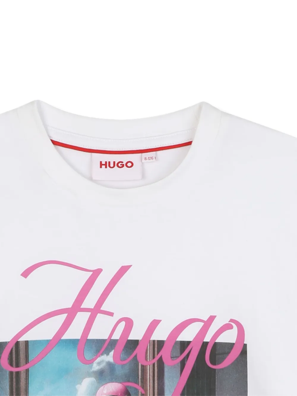 HUGO KIDS T-shirt met grafische print Wit