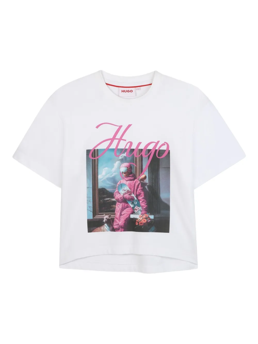 HUGO KIDS T-shirt met grafische print Wit