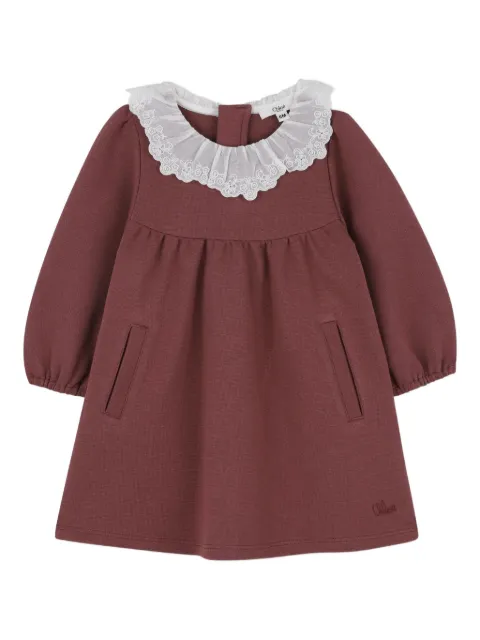 Chloé Kids ruffled long-sleeve dress