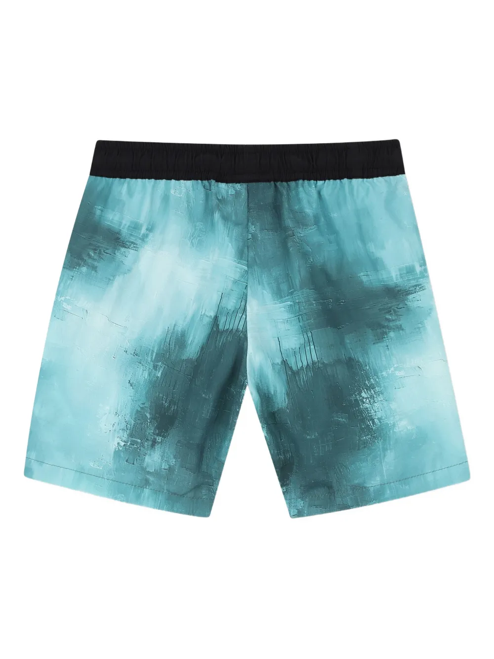 Hugo Boss Painterly-print Swim Shorts In Blue