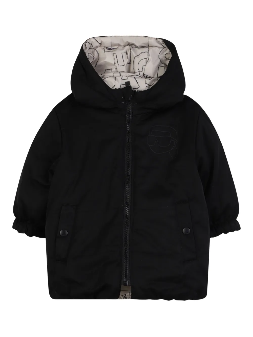 Karl Lagerfeld Kids Donsjack met logoprint Beige