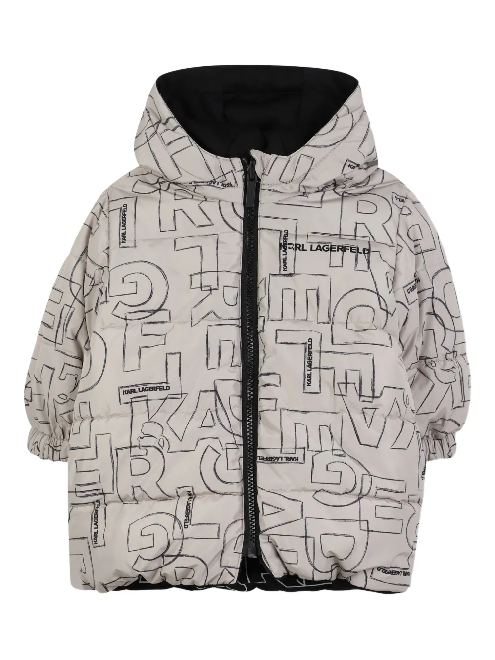 Karl Lagerfeld Kids Donsjack met logoprint Beige