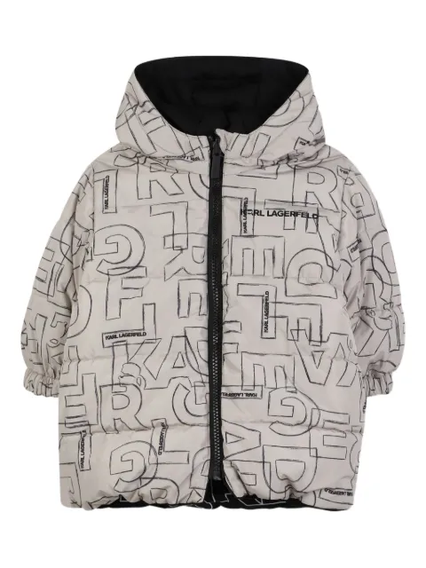Karl Lagerfeld Kids Gefütterte Jacke mit Logo-Print