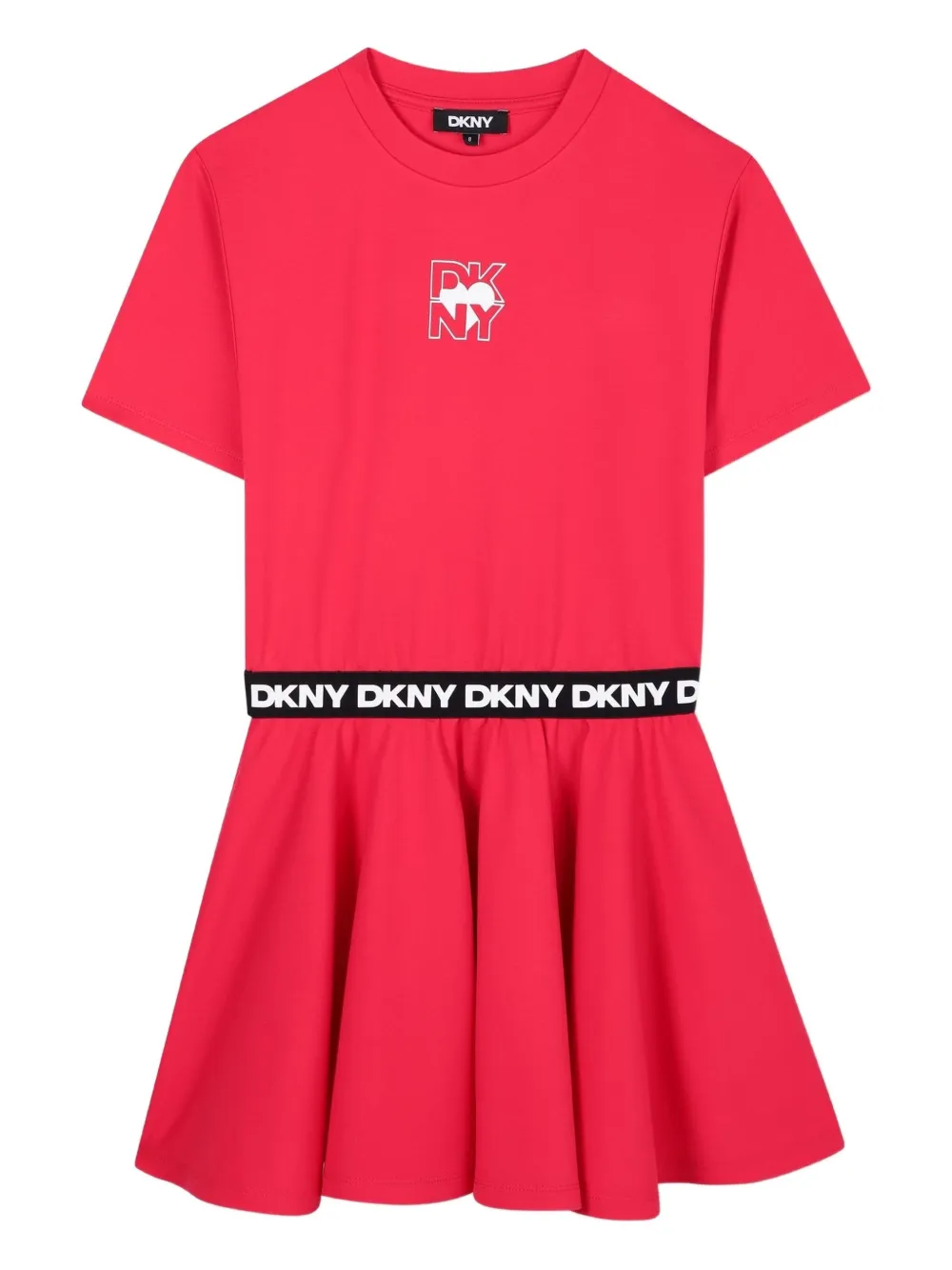 Dkny Kids Jurk met logo tailleband Rood