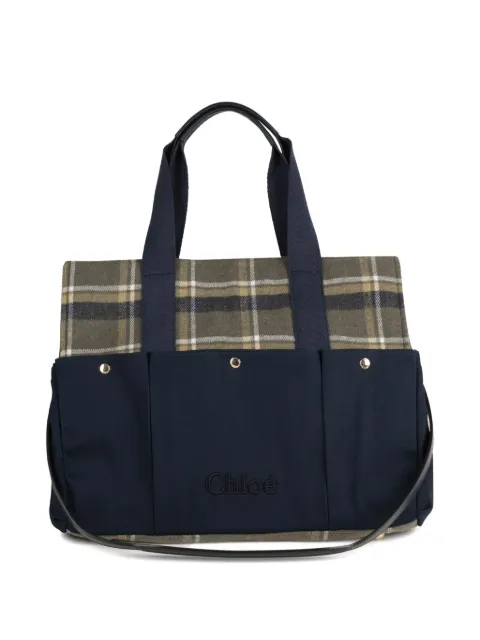 Chloé Kids Karierte Wickeltaschen aus Canvas