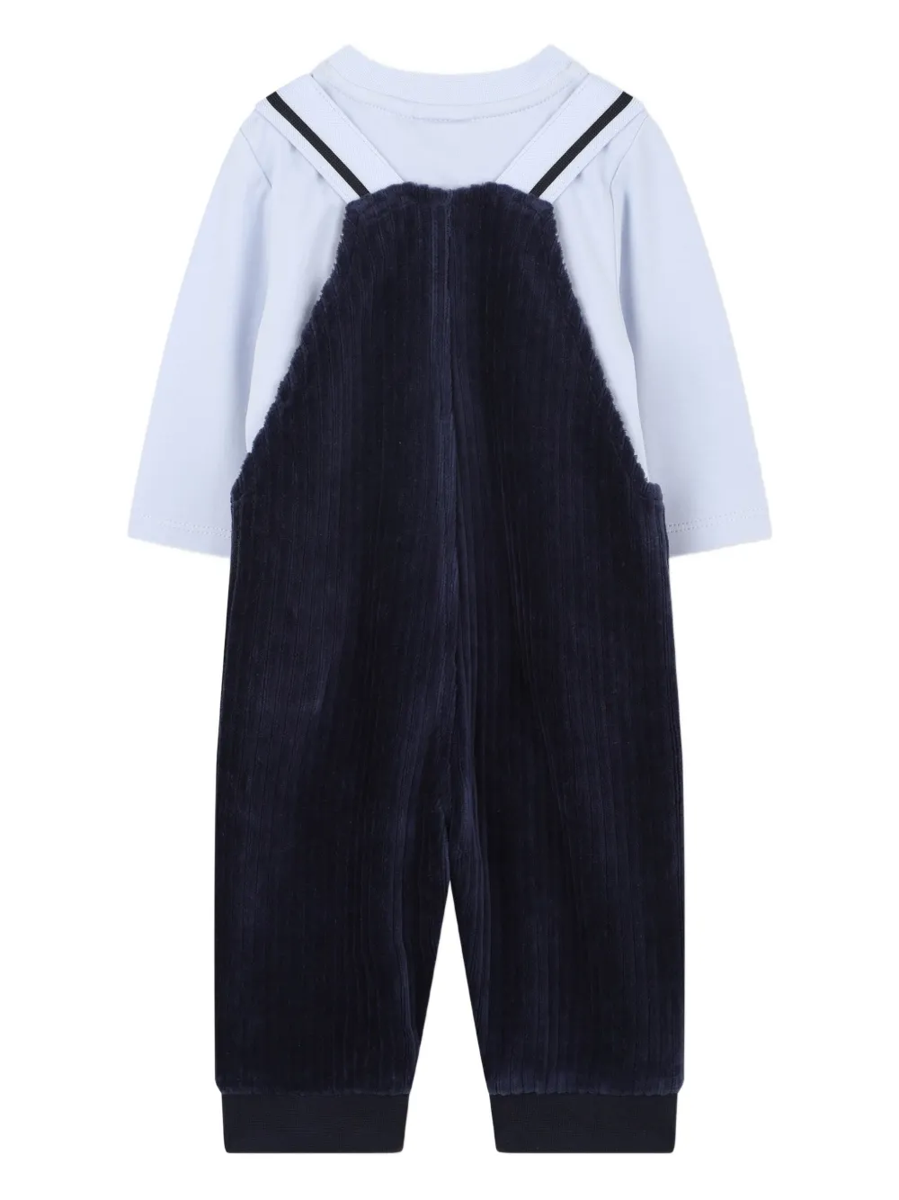 BOSS Kidswear Ribfluwelen tuinbroek Blauw