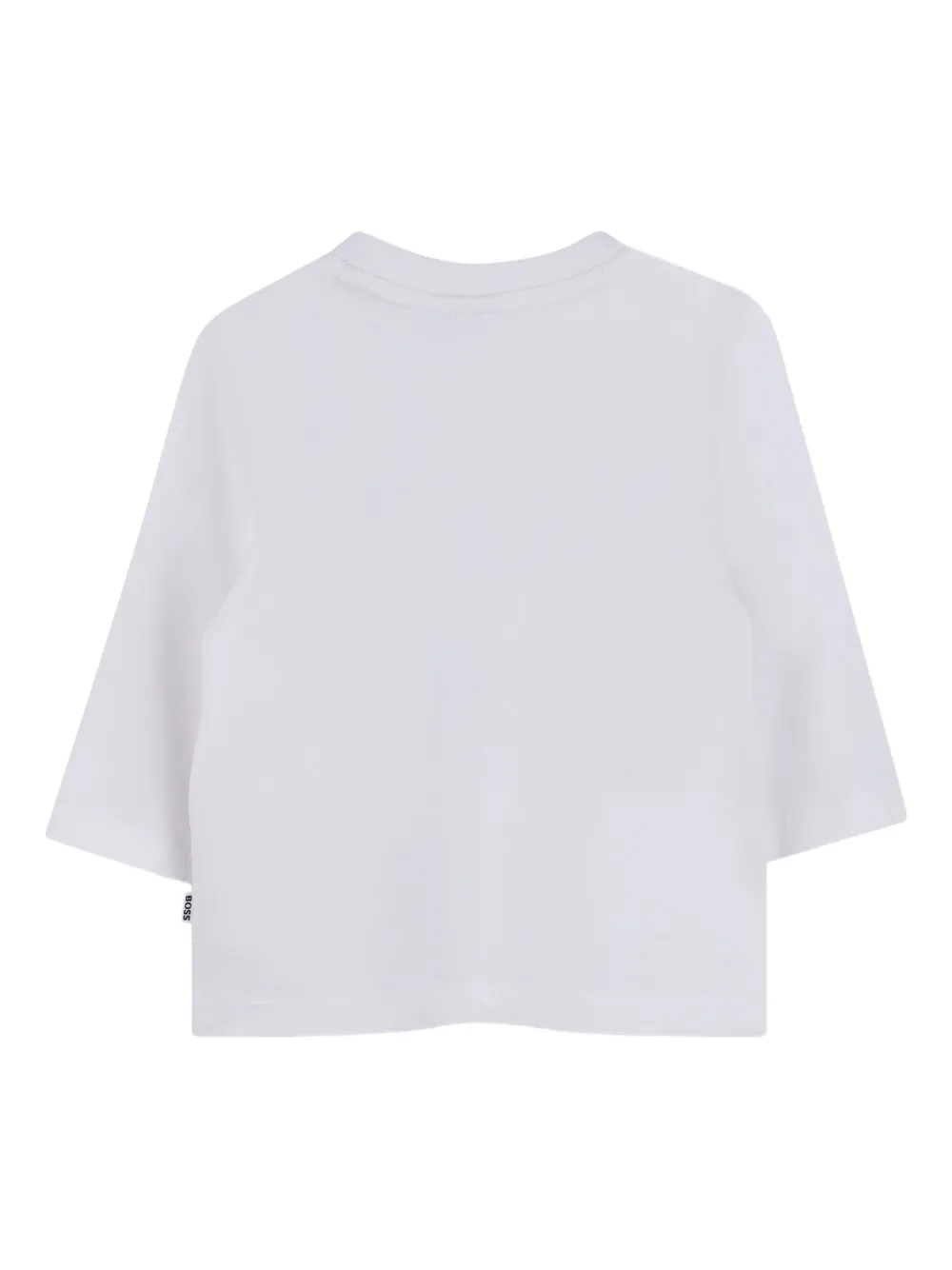 BOSS Kidswear T-shirt met logo en lange mouwen Wit