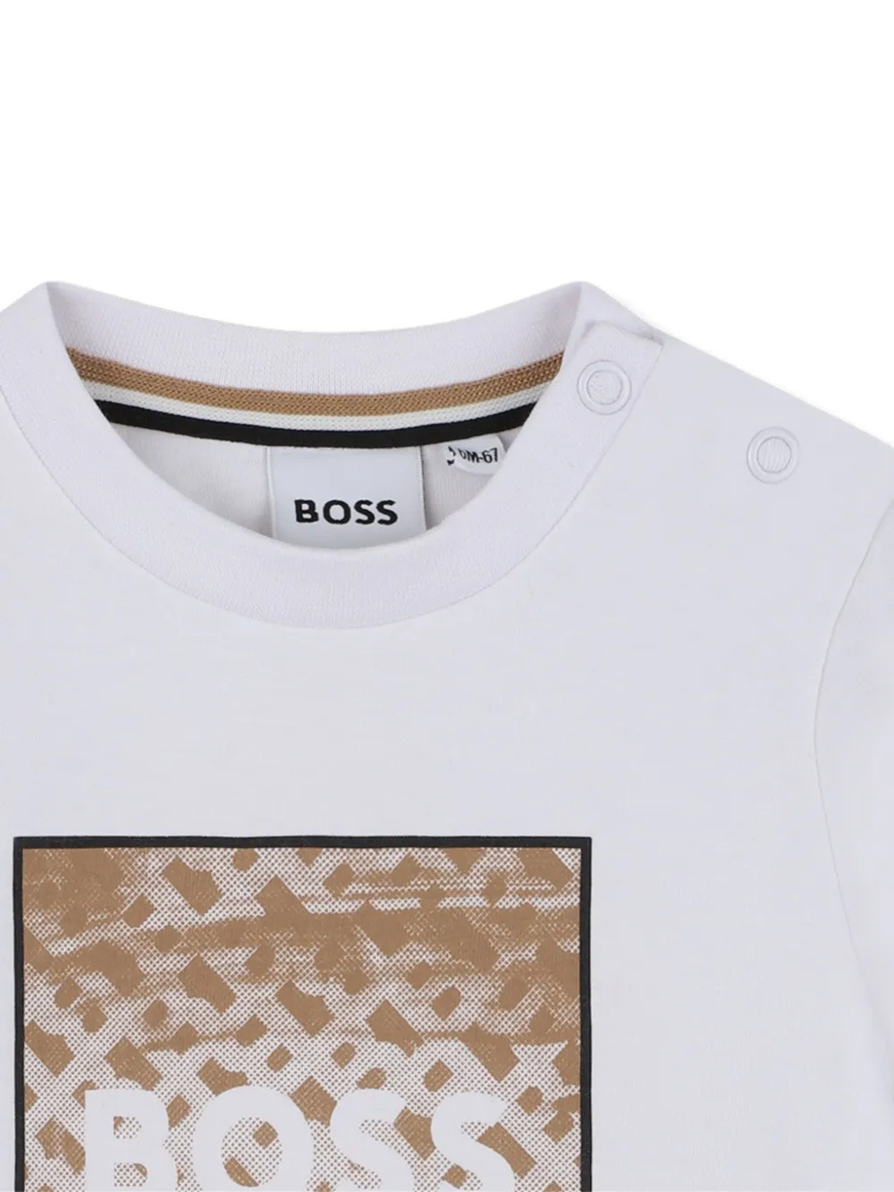 BOSS Kidswear T-shirt met logo en lange mouwen Wit
