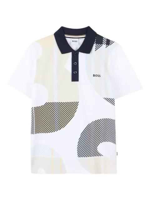 BOSS Kidswear Poloshirt mit grafischem Muster