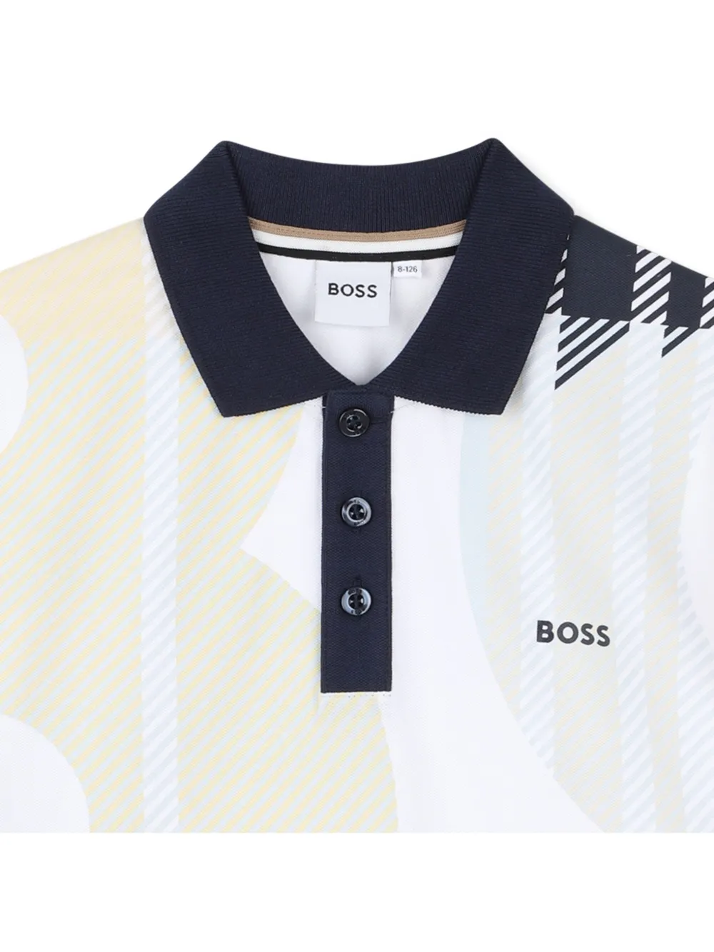 BOSS Kidswear Poloshirt met grafisch patroon Wit