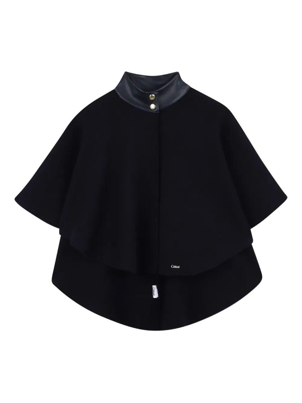 Chloé Kids Poncho met hoge hals Blauw