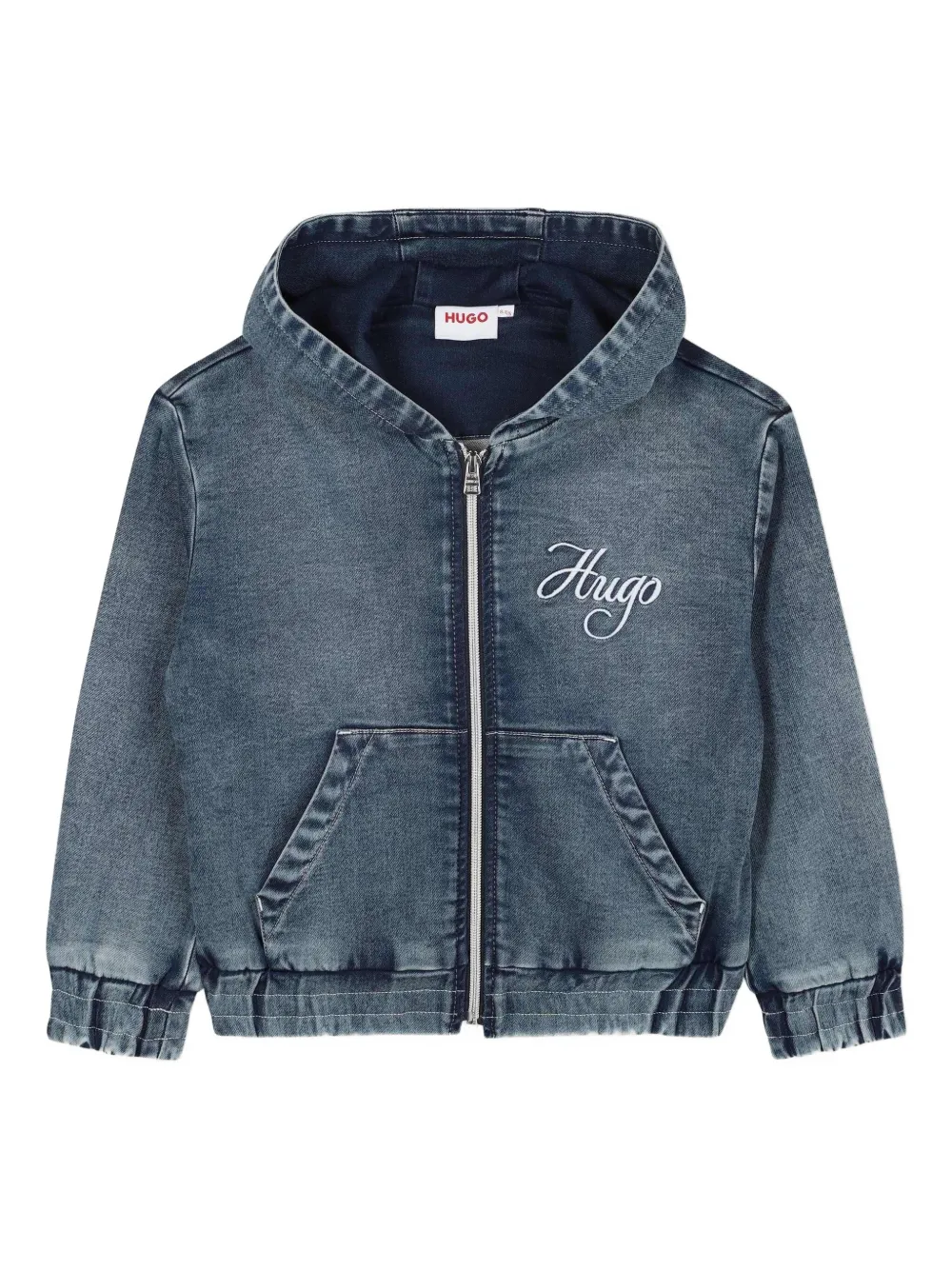 HUGO KIDS Spijkerjack met geborduurd logo Blauw