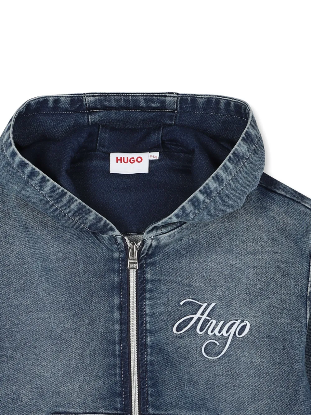 HUGO KIDS Spijkerjack met geborduurd logo Blauw